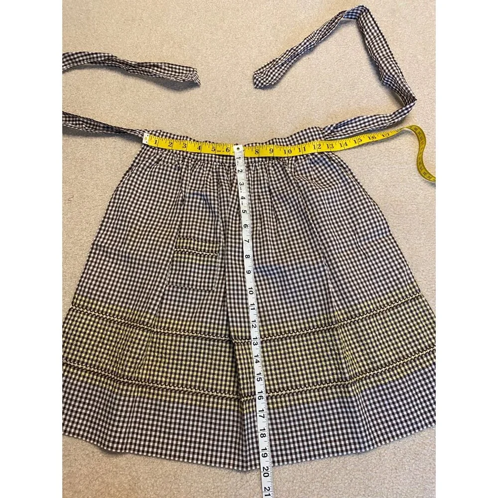Vintage Brown and White Apron circa 1950
